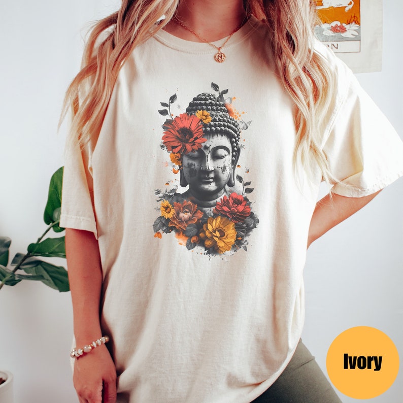 Buddha & Lotus Flowers Yoga Tee - view 3