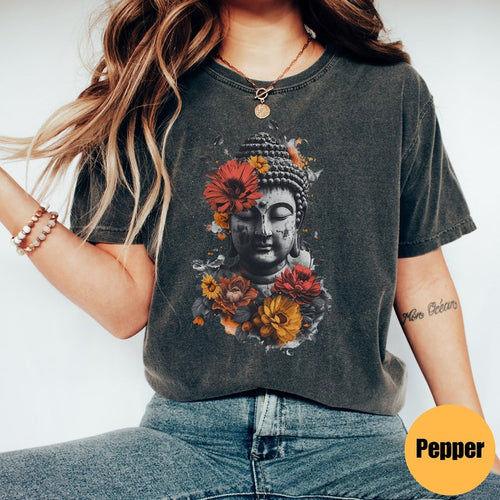 Buddha & Lotus Flowers Yoga Tee