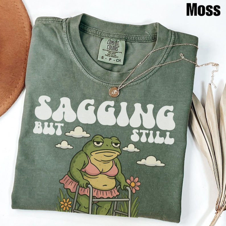 Sagging But Still Gagging Funny Meme Tee - view 3